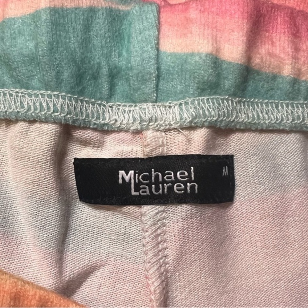 Michael Lauren Women M Striped Cropped Crop Jogger Lounge Drawstring Sweatpants - Picture 3 of 6